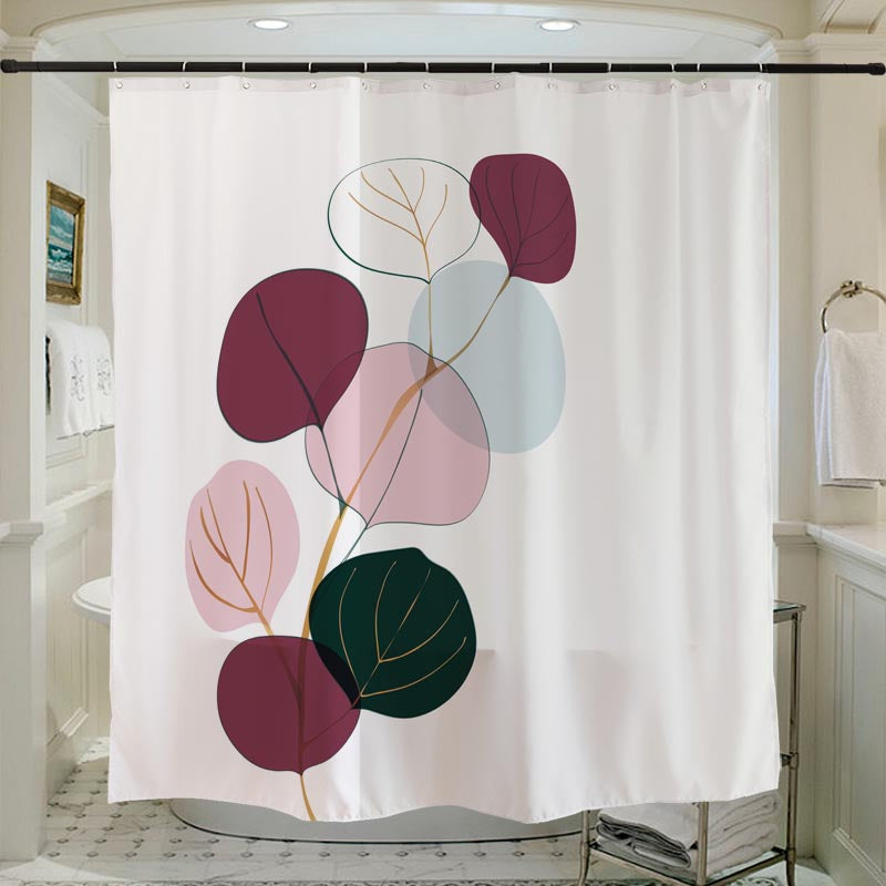 Pink and Purple Leaves Shower Curtain - view 2