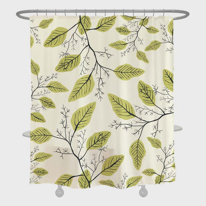 Feblilac Spring yellow Leaves Shower Curtain Shower Curtain Shower Curtain with Hooks, Floral Bathroom Curtains with Ring, Unique Bathroom décor, Boho Shower Curtain, Customized Bathroom Curtains, Extra Long Shower Curtain