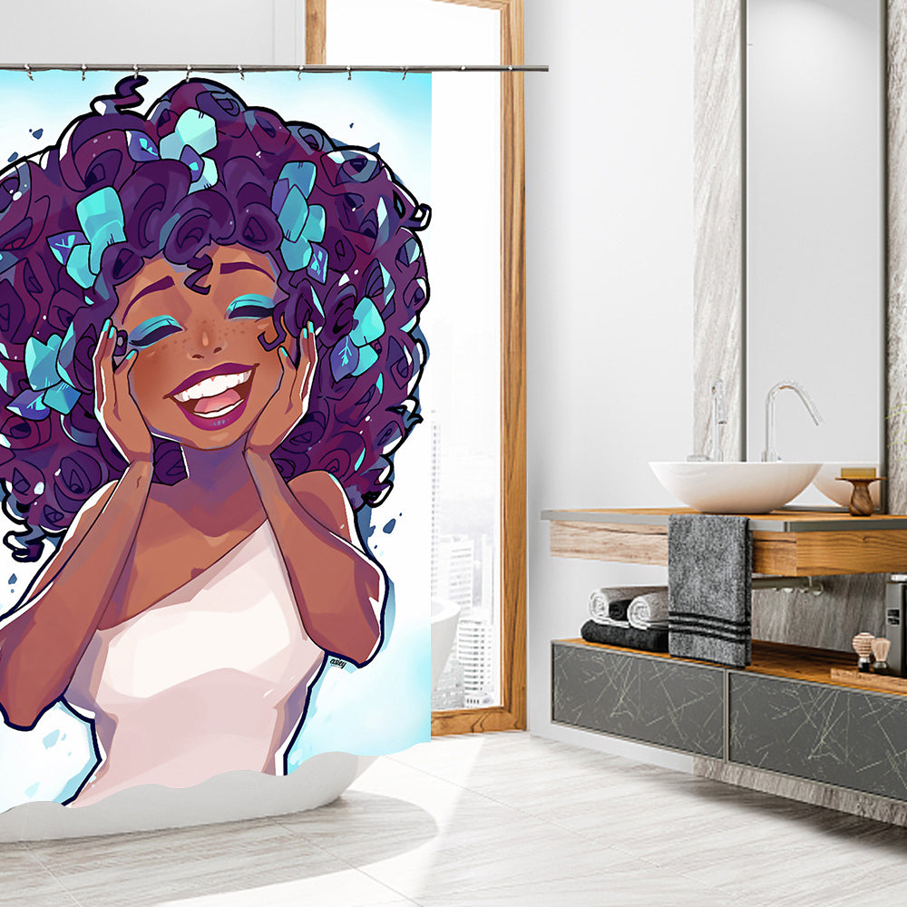 Black Female Shower Curtain