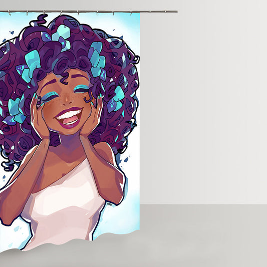 Black Female Shower Curtain