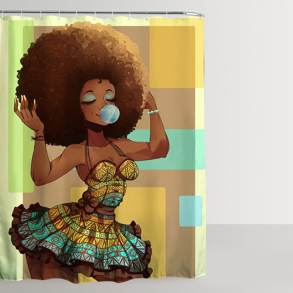Black Female Shower Curtain - view 3