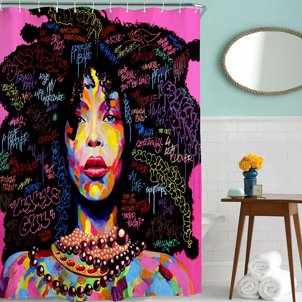 Black Female Shower Curtain