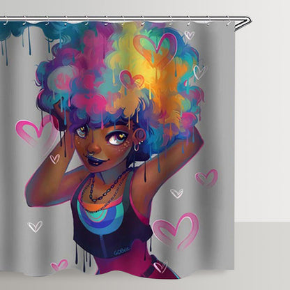 Black Female Shower Curtain