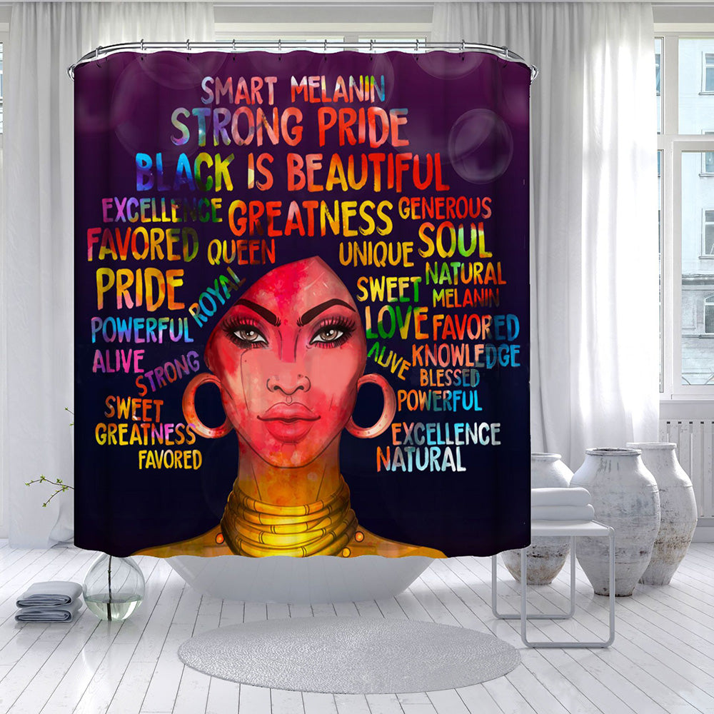 Black Female Shower Curtain