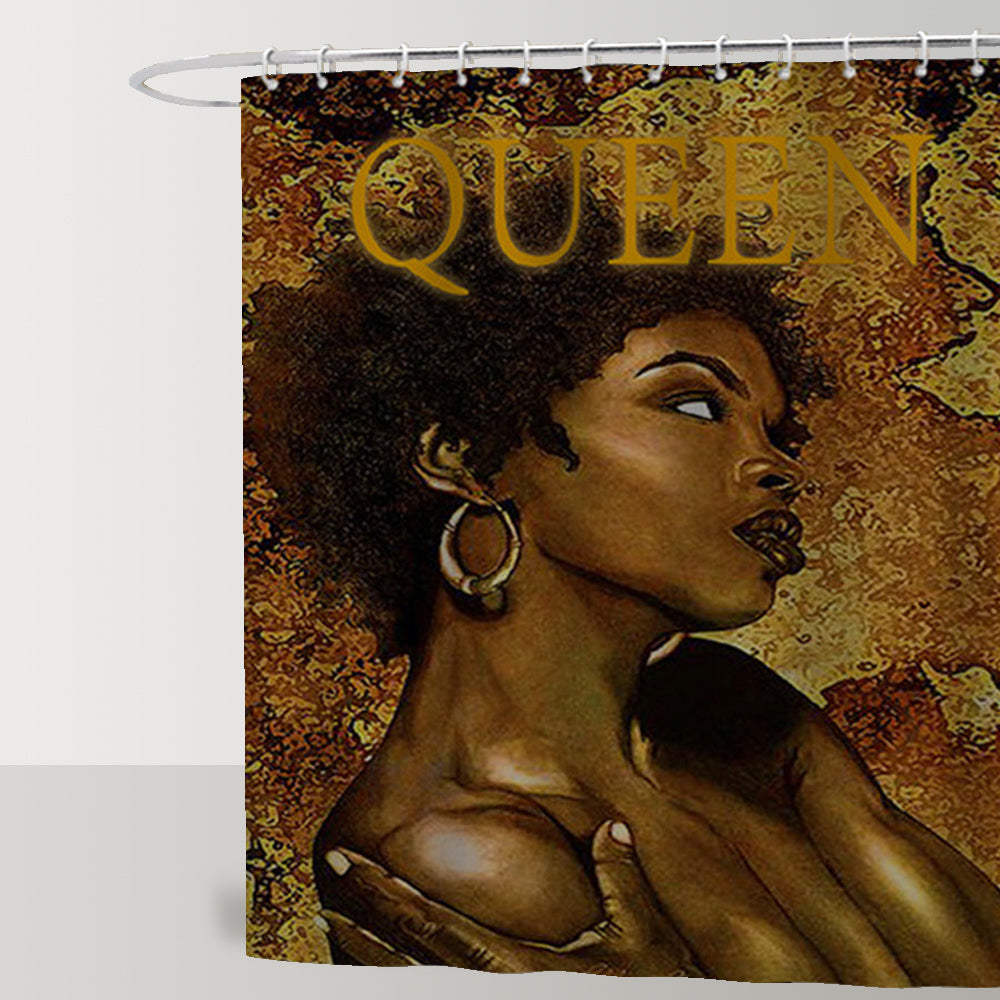 Black Female Shower Curtain