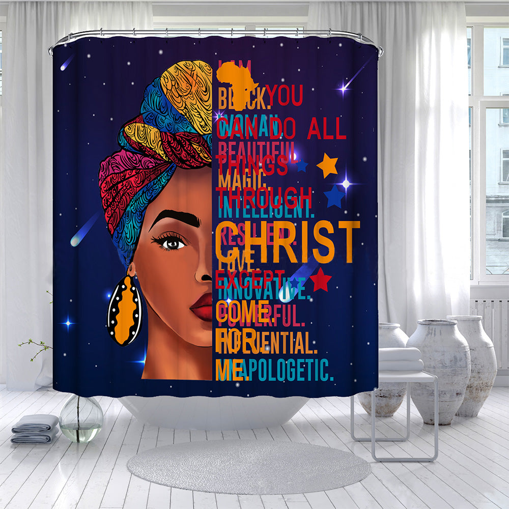 Black Female Shower Curtain