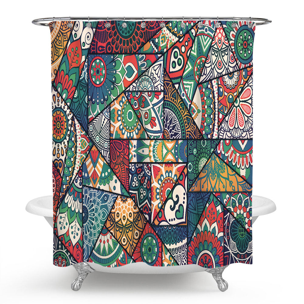 Abstract Patchwork Shower Curtain