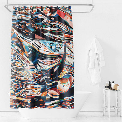 Geometric Neon Shower Curtain