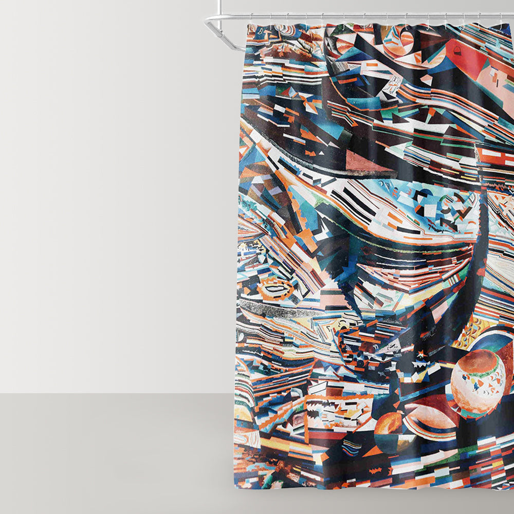 Geometric Neon Shower Curtain - view 5