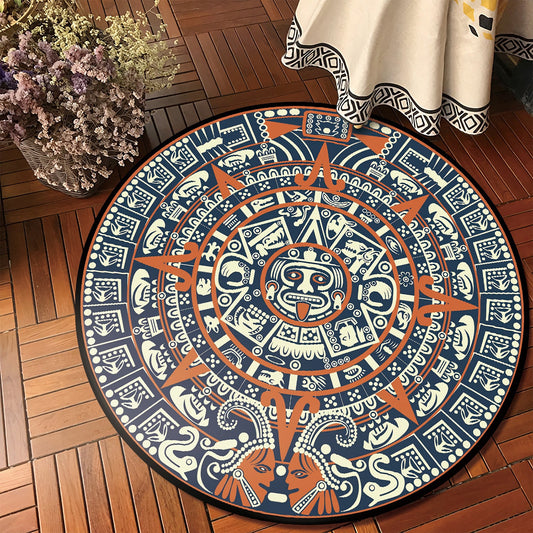 Round Aztec Tribe Rugs