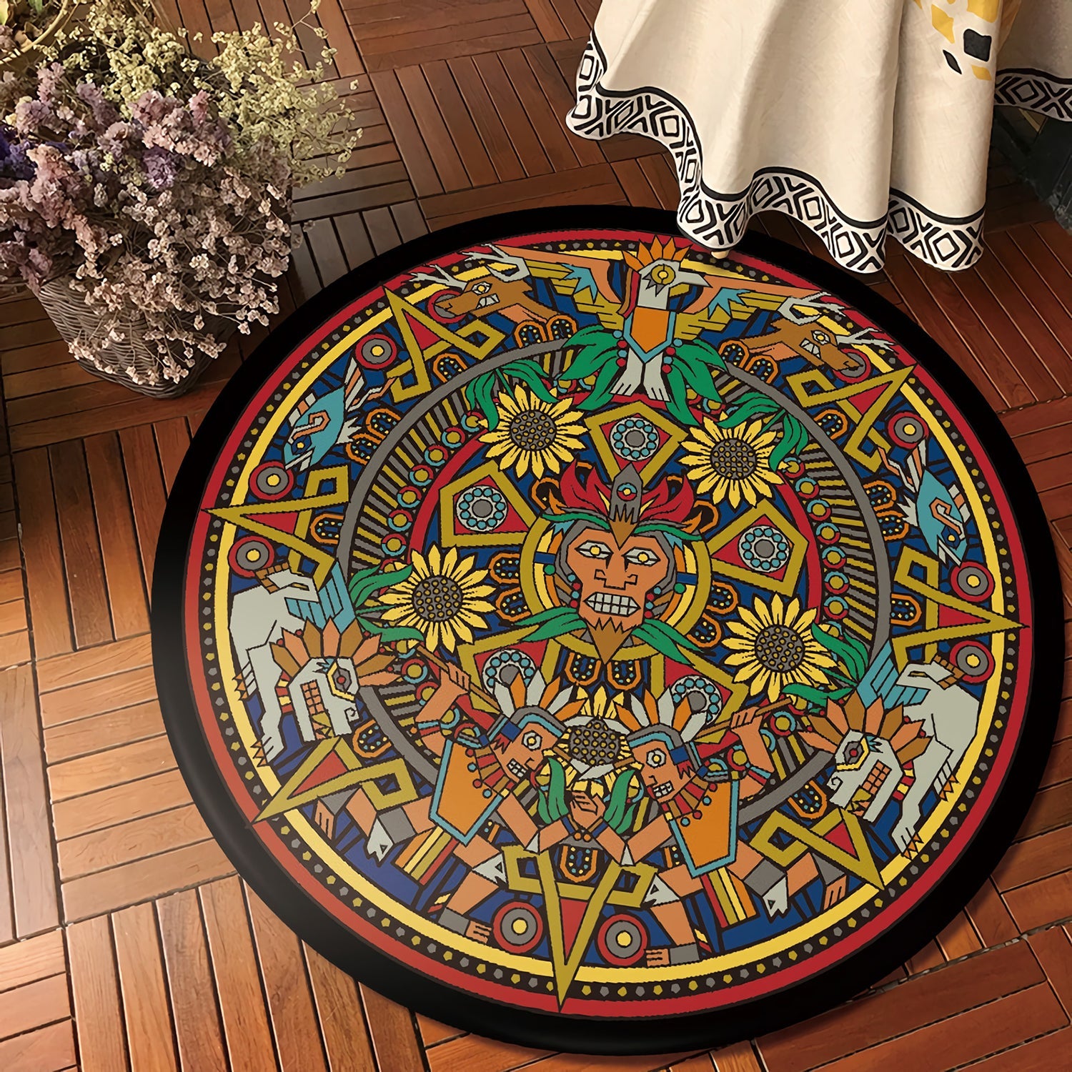 Round Aztec Tribe Rugs - view 3