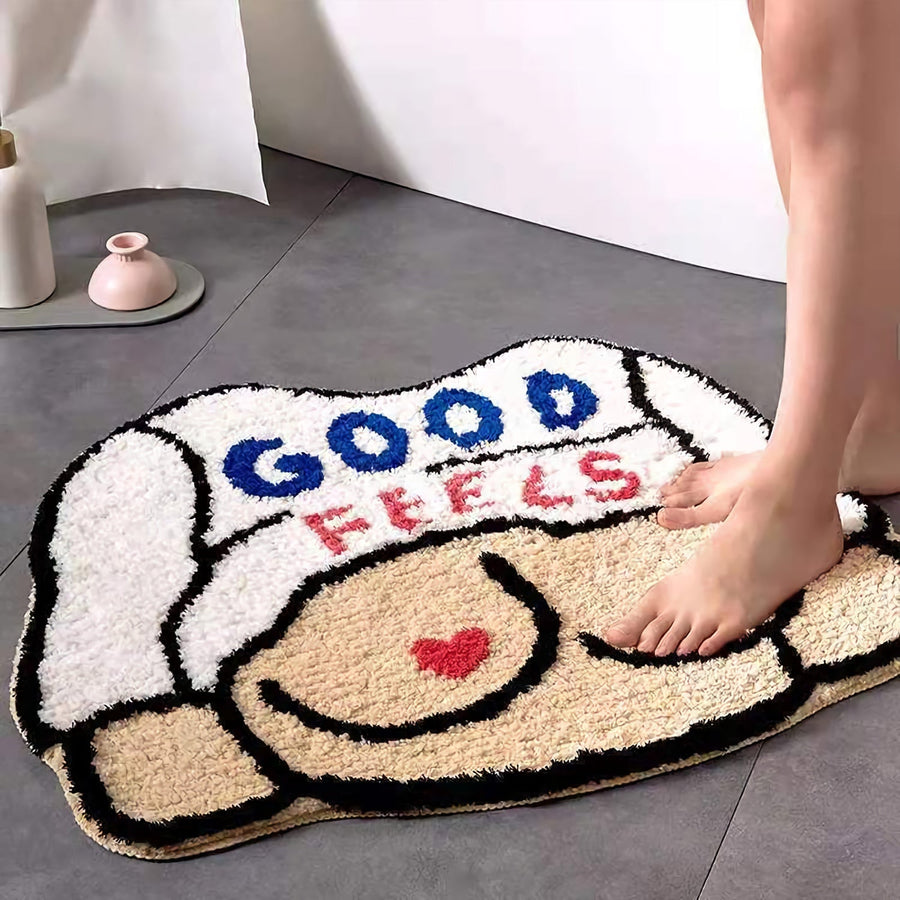 Cute Naked Lady Fluffy Tufted Rug for Bathroom - view 3