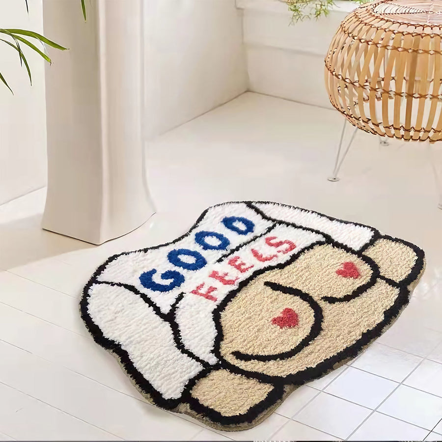 Cute Naked Lady Fluffy Tufted Rug for Bathroom - view 2