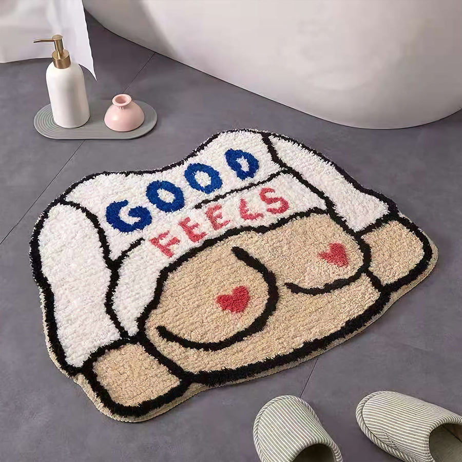 Cute Naked Lady Fluffy Tufted Rug for Bathroom