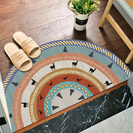 Ethnic Style Semi Circular Rug