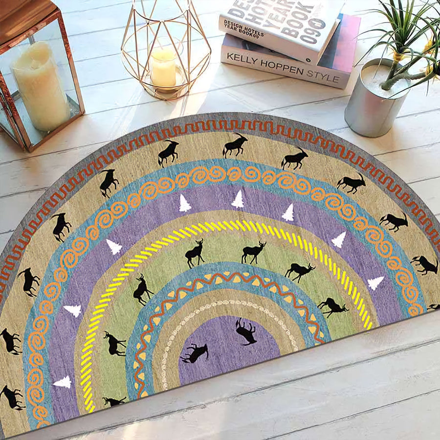 Ethnic Style Semi Circular Rug - view 3