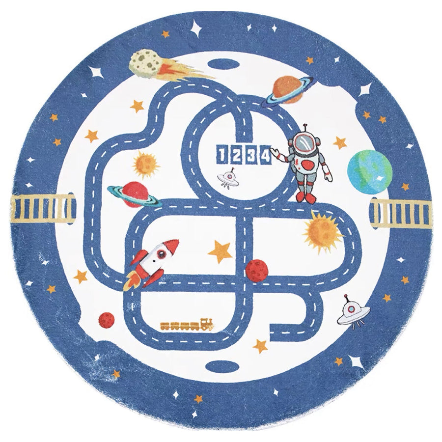 Nursery Gamer Cartoon Round Rug - view 2