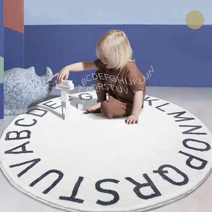 Nursery Gamer Cartoon Round Rug