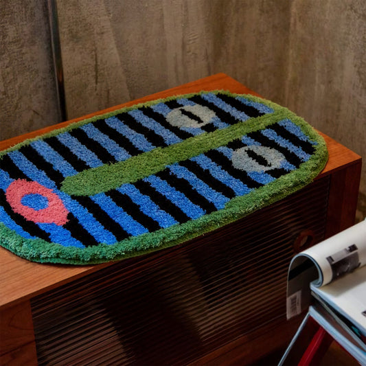 Smiley Face checkered Rug