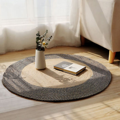 Round Boho Braided Rug