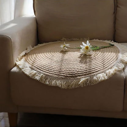 Round Boho Braided Rug