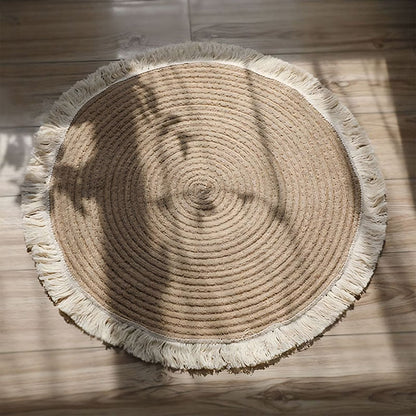 Round Boho Braided Rug