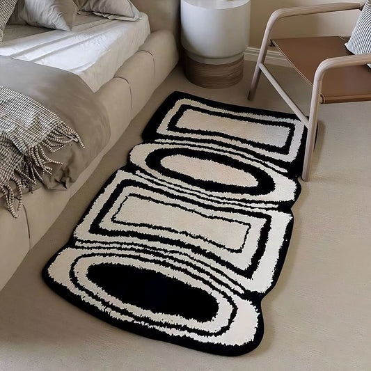 Black and White Abstract Rug