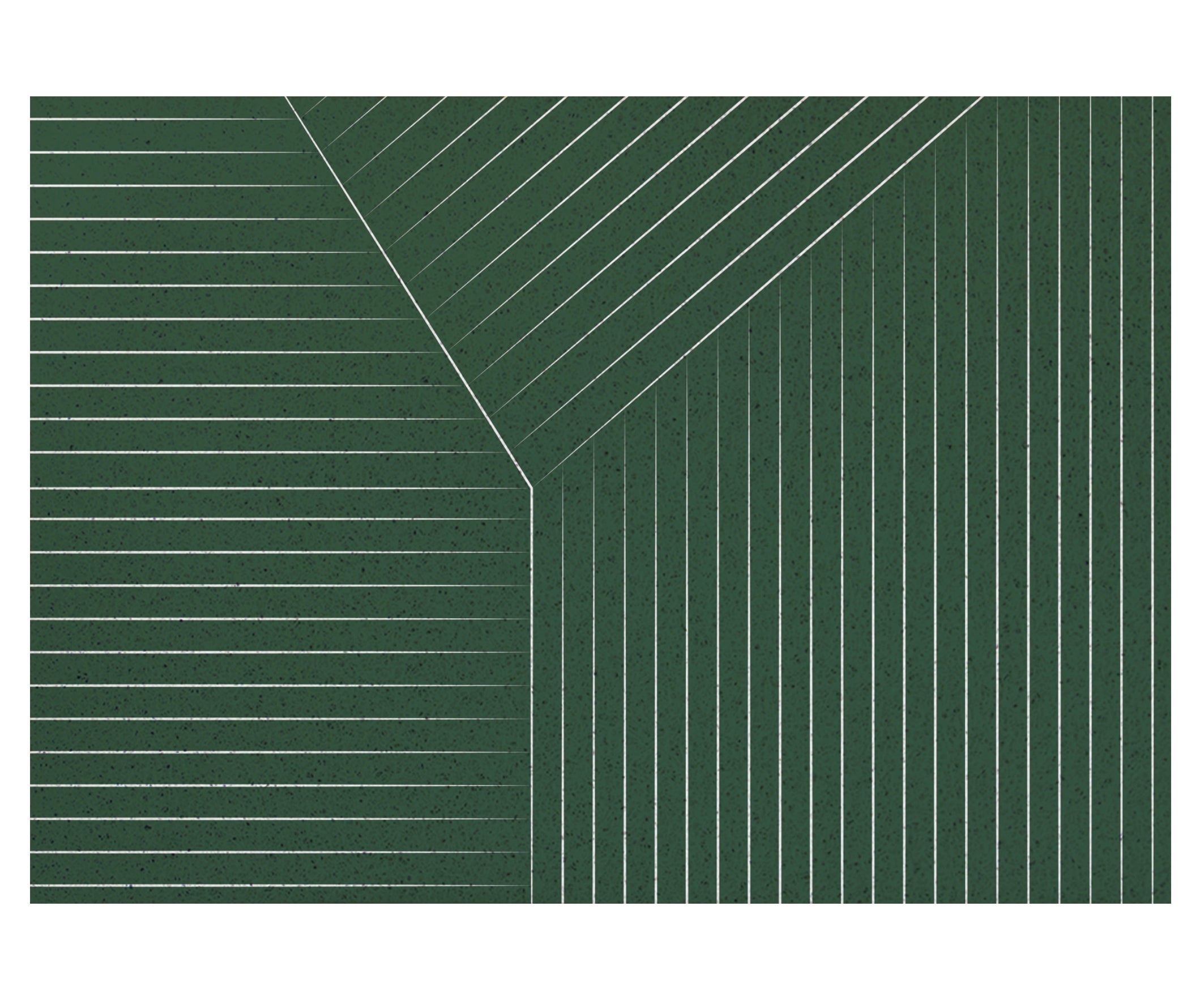 White Line Green Ground Door Mat - Feblilac® Mat