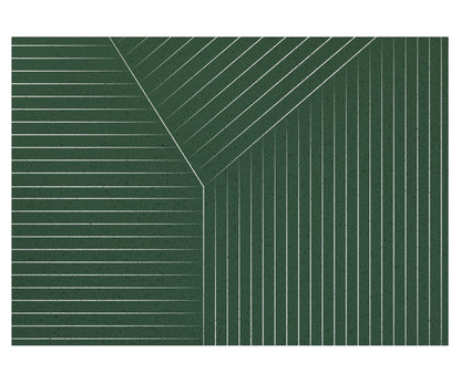 White Line Green Ground Door Mat - Feblilac® Mat