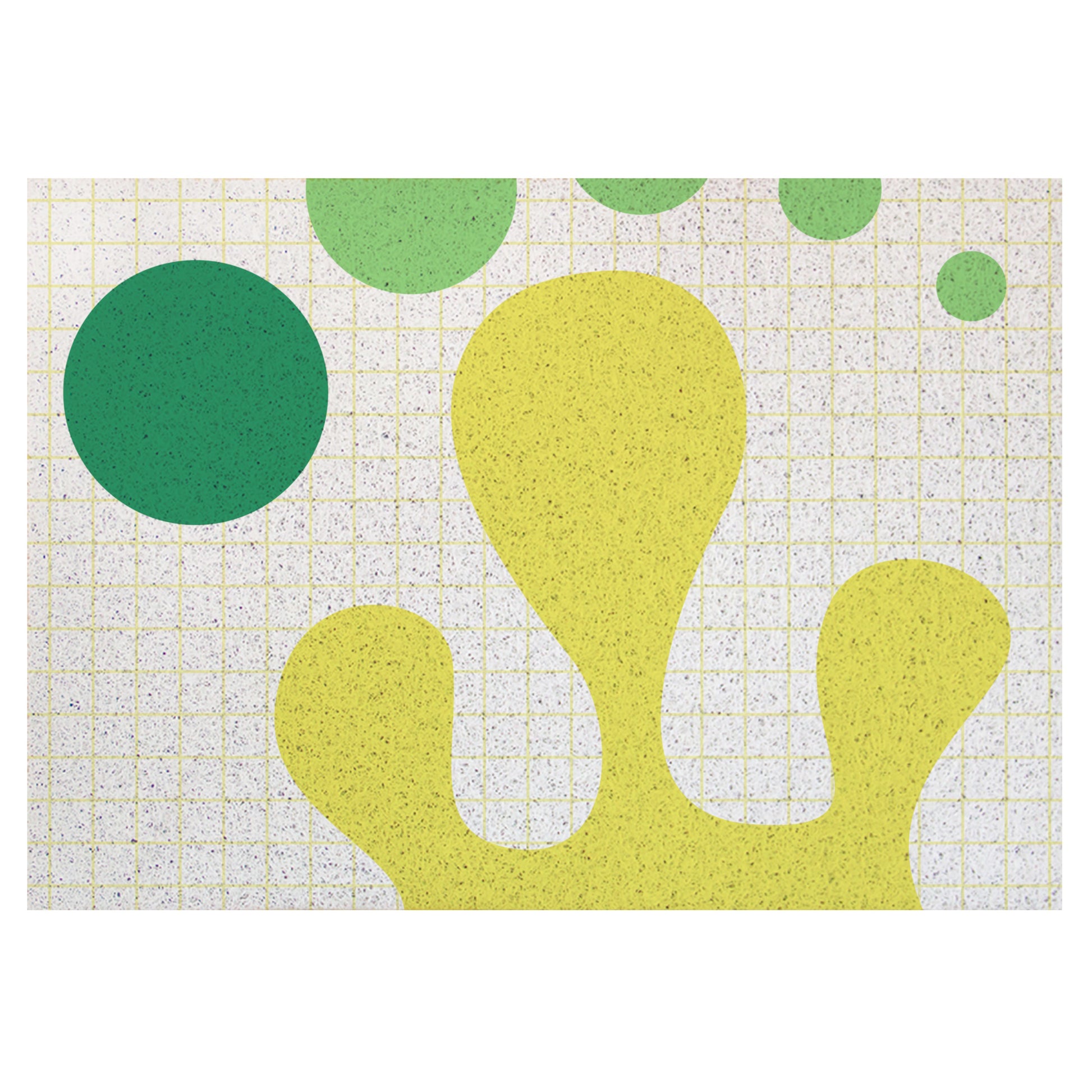 Yellow Green Wave and Dots Door Mat - Feblilac® Mat