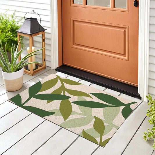 Feblilac Green Dancing Leaves Door Mat - Feblilac® Mat