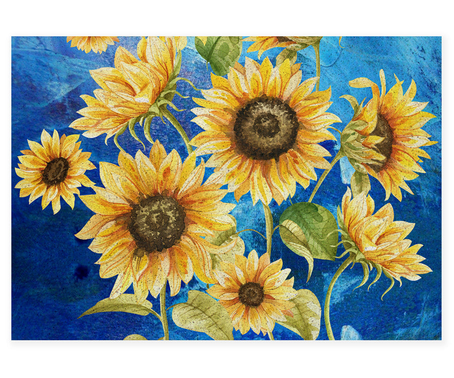 Blue Ground Sun Flower Door Mat - Feblilac® Mat