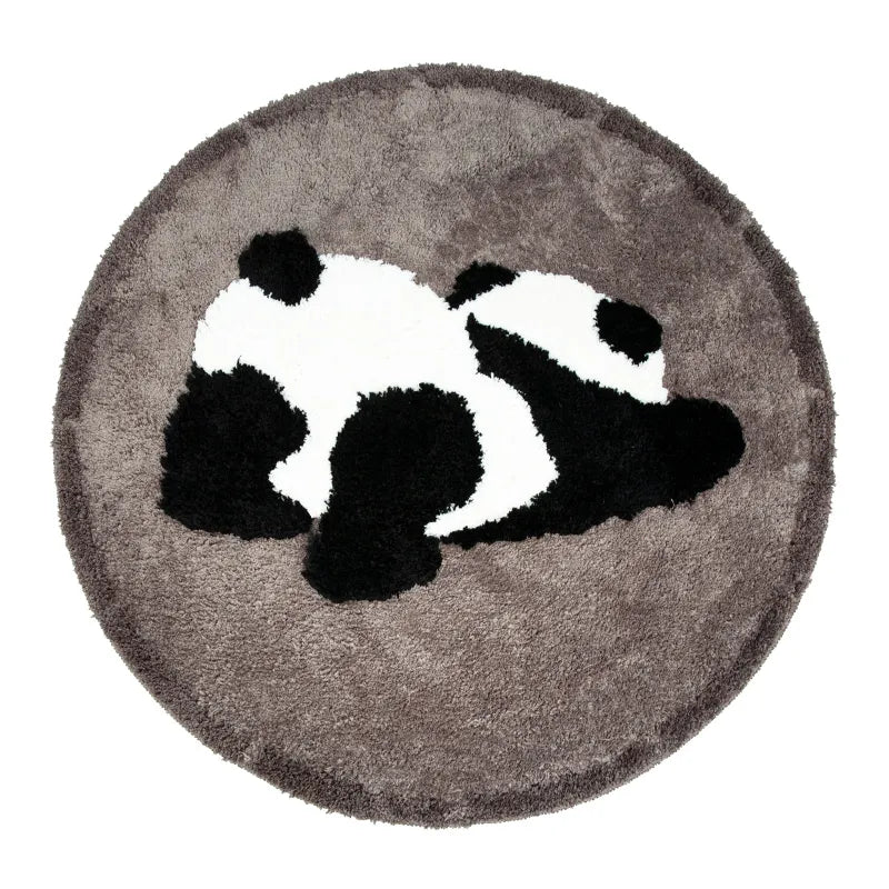 Thicken Panda Round Carpets Imitation Cashmere Floor Mat Decoration Rugs Living Room Plush Carpet Home Fluffy Area Rug Floor Mat