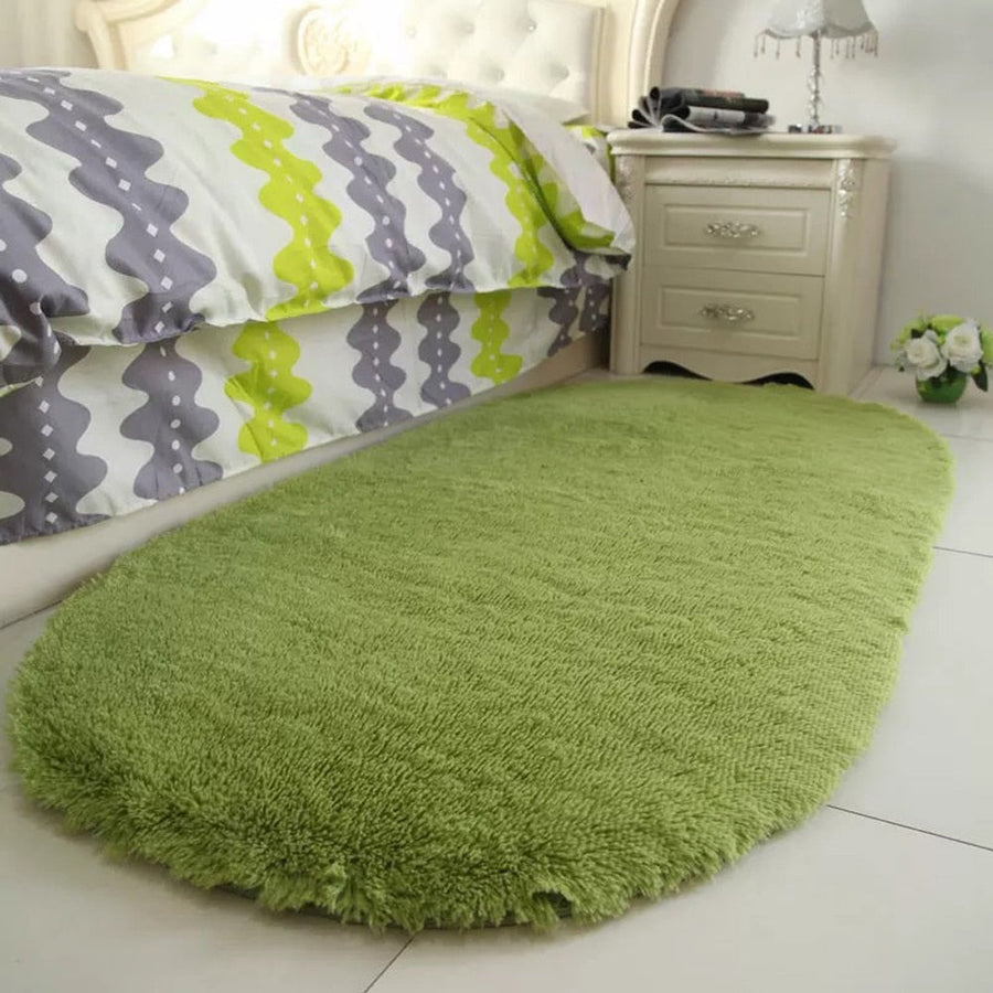 New Thick Fluffy Rugs Cute 40*60cm Oval Anti-skid Carpet Shaggy Area Rug Carpet Home Bedroom Dining Room Floor - view 3