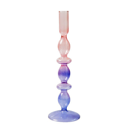 Rainbow Gradient Glass Candle Holder