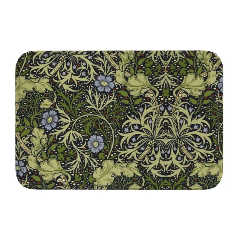 Custom William Morris Compton Floral Art Nouveau Pattern Doormat Bath Door Floor Mat Textile Pattern Toilet Ru - view 18