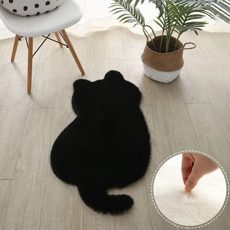 Cute Cat Plush Carpet for Living Room, Shaggy Kitty Rug - view 12