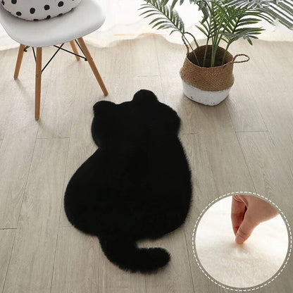 Cat Plush Carpet for Living Room Shaggy Rug Cat Patterns Floor Mat Anti-slip Long Hair Solid Bedroom Carpets Decor