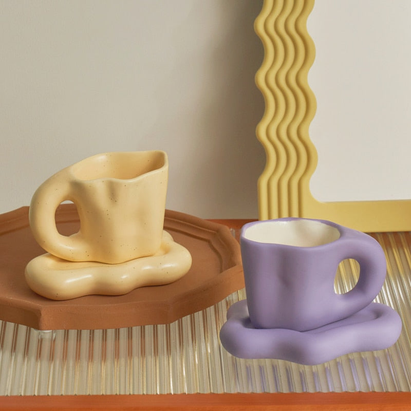 Wavy Ceramic Mug - 2 colours