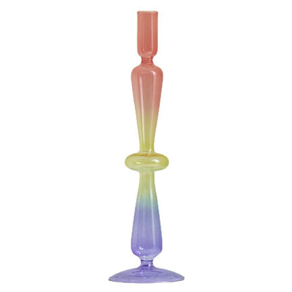 Rainbow Gradient Glass Candle Holder