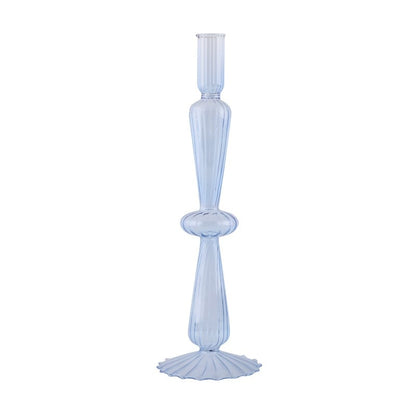 Ribbed Glass Candleholders - Pastel