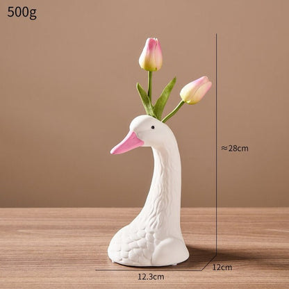 Swan Ceramic Vase