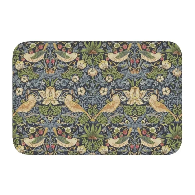 Custom William Morris Compton Floral Art Nouveau Pattern Doormat Bath Door Floor Mat Textile Pattern Toilet Ru - view 19