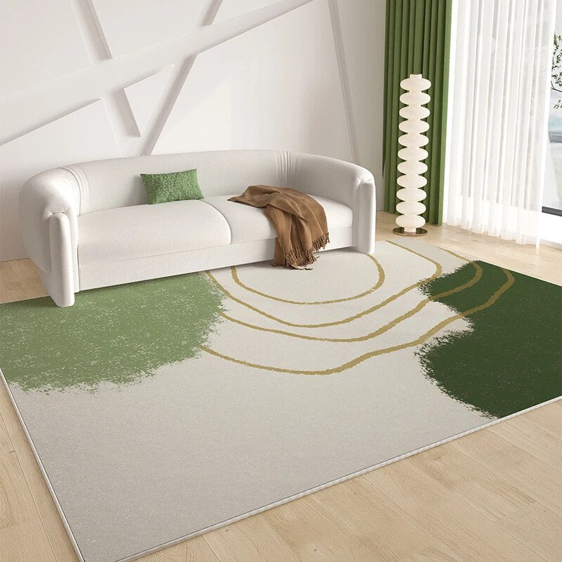 Green French Style Carpets for Living Room Decoration Rugs for Bedroom Decor Carpet Non-slip Area Rug Home Short Pile Floor Mats