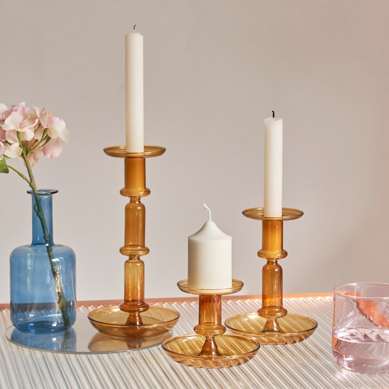 Borosilicate Modern Candleholders - 2 colours