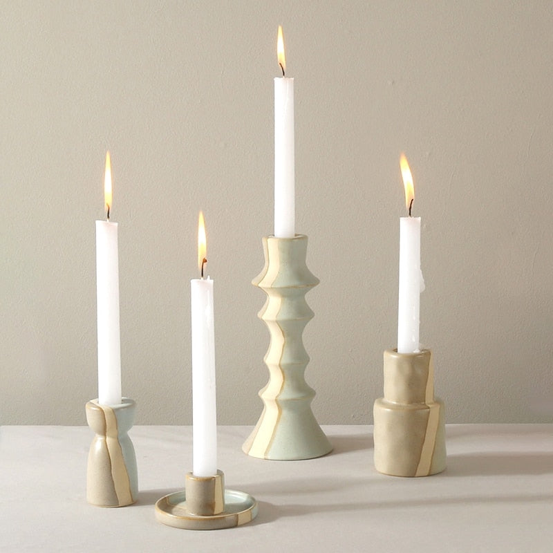 3-tone Ceramic Candle Holders