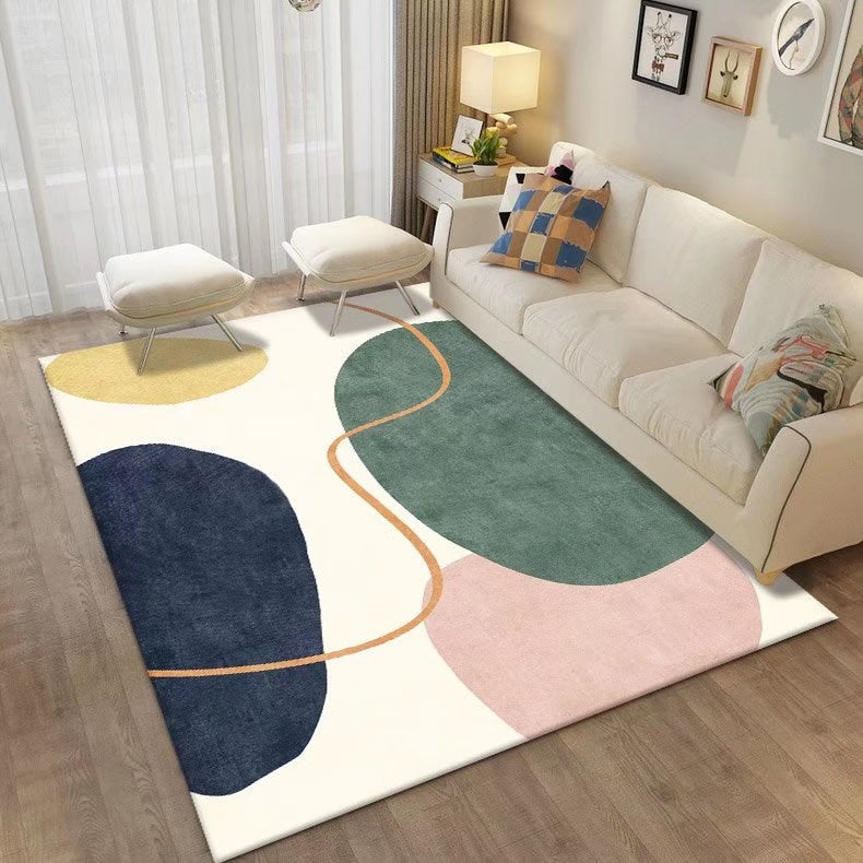 Modern Morandi Carpets for Living Room Decoration Nordic Big Size Area Rugs Bedroom Decor Bedside Anti-skid Floor Mats Washable