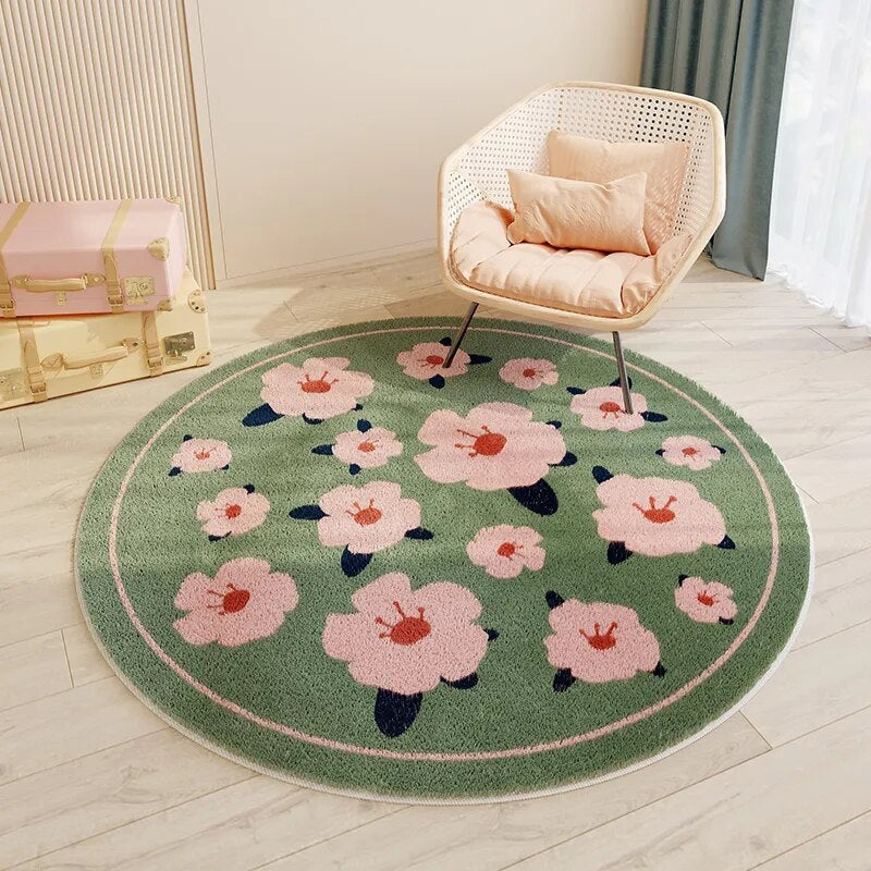 Nordic Carton Round Rug Carpets for Home Living Room Bedroom Kids Room Blanket Plush Floor Mat Decoration Salo - view 22