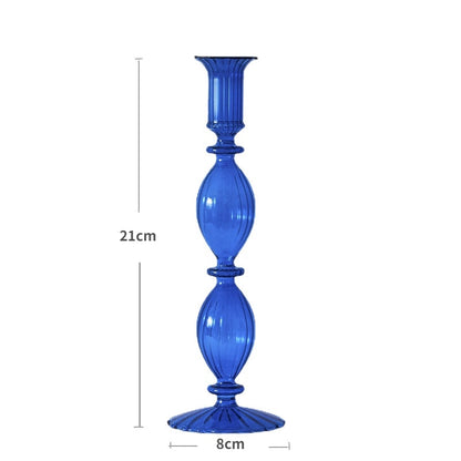 Curvy Ribbed Glass Candleholder