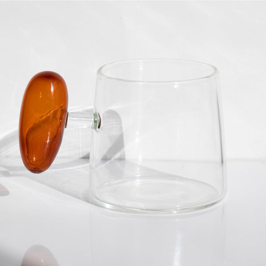 Pebble Handle Glass Mug